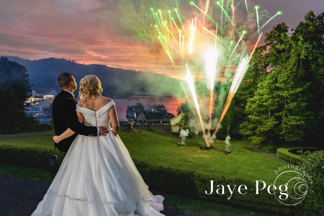 Wedding fireworks at the Belsfield Hotel