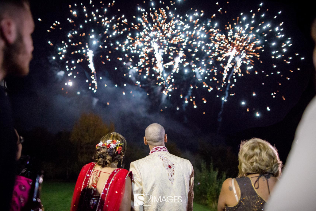 Wedding fireworks display at Lakeside Suite.