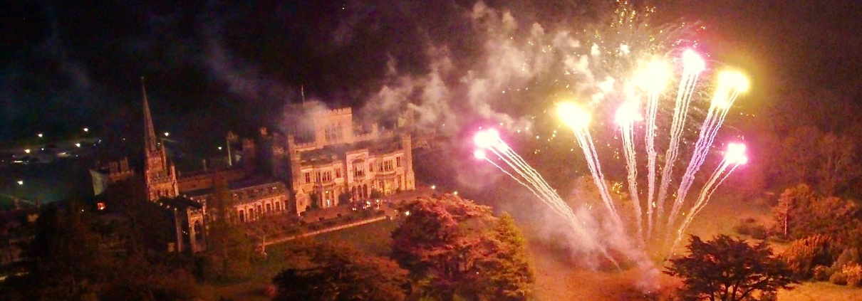 Fireworks at Ashridge House in Hertfordshire.